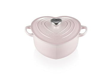 Le Creuset herzförmige Kasserolle mit gusseisernem herzförmigem Knauf, 20 cm, 21401207774455, Shell Pink im Sale